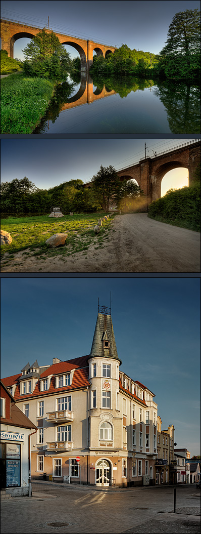 most kolejowy w Kozłowie i urząd skarbowy w Świeciu