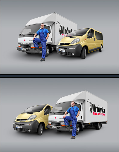 Mrówka Transport Mitsubishi Canter i Opel Vivaro